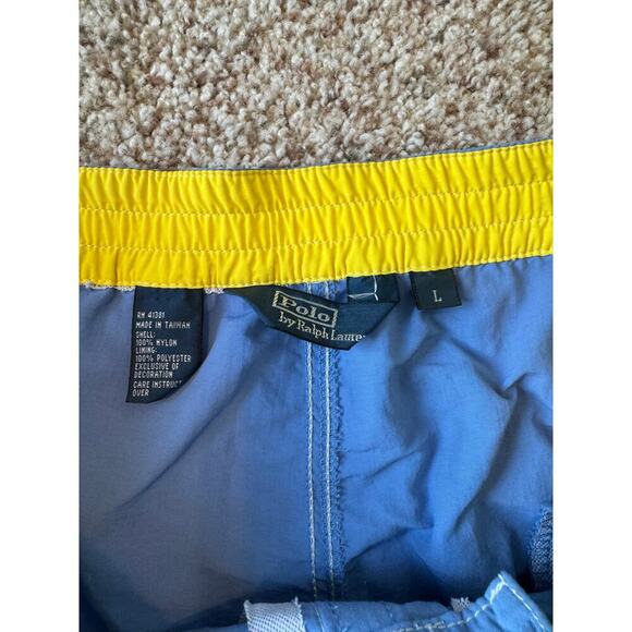 POLO By Ralph Lauren, Men's size Large; swim trunks/shorts; Blue & Yellow - Picture 7 of 7